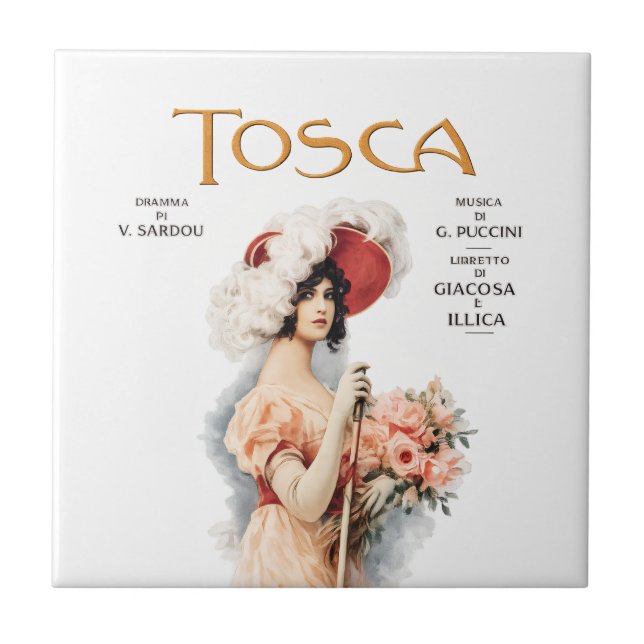 Carreau Tosca Opéra Vintage - Conception d'affiche d'opéra (Devant)