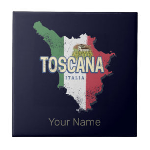 Carreau Toscane Italie Région Rétro Carte Fattoria Vintage