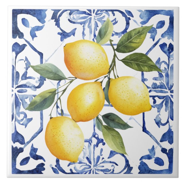 Carreau Toscane Méditerranéenne Rustique Citron (Devant)