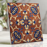 Carreau Toscane Terracotta Bleu et or Floral<br><div class="desc">Étendez votre décor avec ce magnifique design d'inspiration toscane, avec des motifs floraux bleu et or complexes sur un arrière - plan en terre cuite chaleureux. Les vignes détaillées et le look peint à la main apportent un charme méditerranéen intemporel à des rétrospectives, des murs accentués ou des intérieurs rustiques....</div>