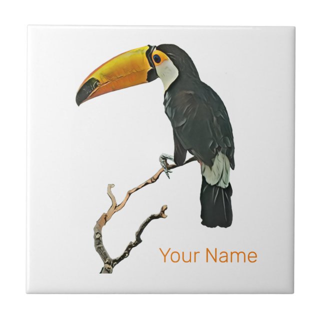 Carreau Toucan Portrait Animal Tropical Bird Design (Devant)