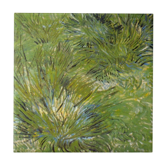 Carreau Touffes d'Herbe par Vincent van Gogh (Devant)
