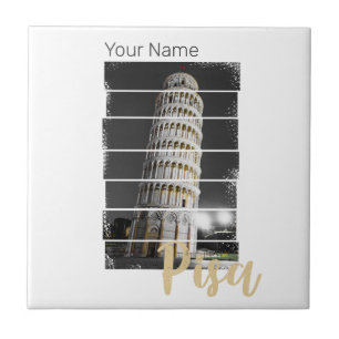 Carreau Tour de Pise Italie Vintage Souvenir Retro