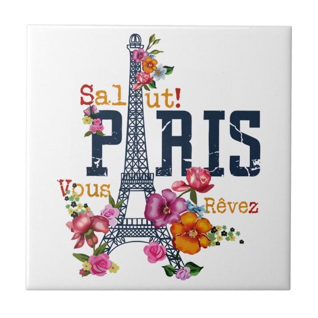 Carreau Tour Eiffel Paris Chemise Salut Flower Paris Fra (Devant)