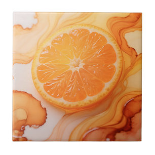 Carreau Tourbillon Citron Tranche d'Orange