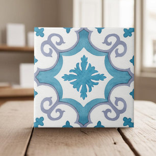 Carreau Tourbillonnant bleu turquoise marocain style médit