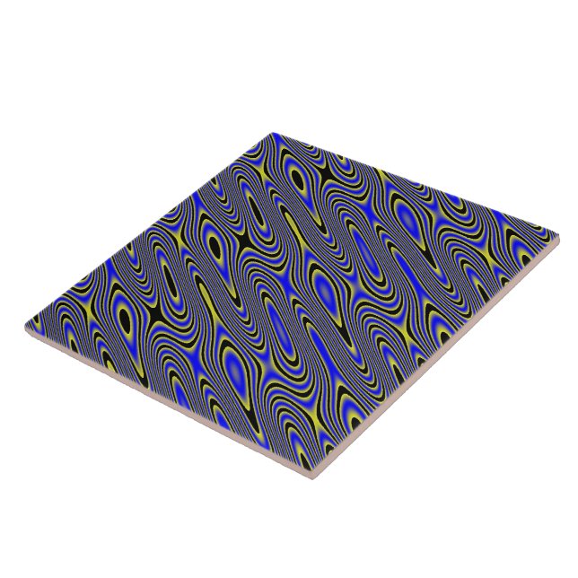 Carreau Tourbillonnant Noir Bleu Et Jaune (Côté)