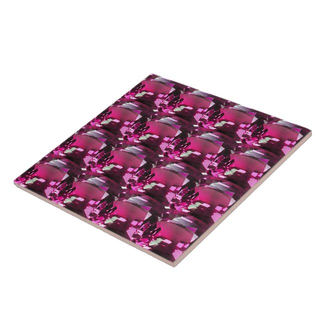 Carreau Tourmaline Gemstone rose (Côté)