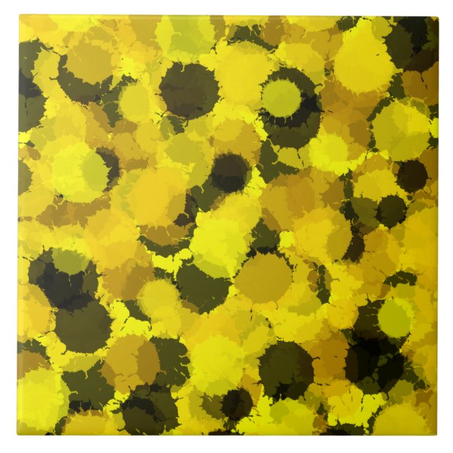 Carreau Tournesol Abstrait motif inspiré de la nature (Devant)
