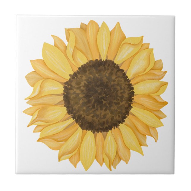 Carreau Tournesol aquarelle jaune (Devant)