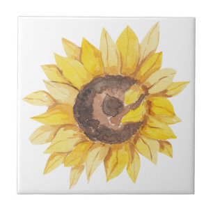 Carreau Tournesol aquarelle jaune