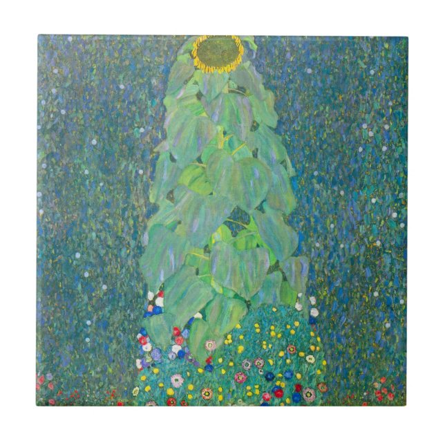 Carreau Tournesol de Klimt, Fleurs Vintages Art Nouveau (Devant)