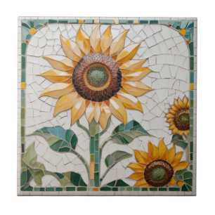 Carreau Tournesol Faux Mosaic Blanc