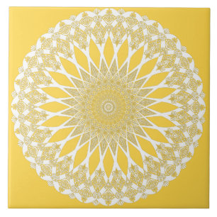Carreau Tournesol jaune Tristy Mandala