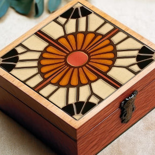 Carreau Tournesol Mid-Century Symétrie Arts Mouvement d'ar