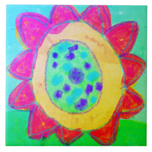 Carreau Tournesol rose Abstrait peinture numérique