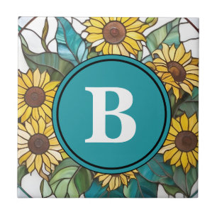 Carreau Tournesol Vitrage Monogramme Tournesols