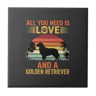 Carreau Tout ce dont vous avez besoin est amour Golden Ret