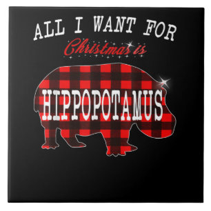 Carreau Tout Ce Que Je Veux Noël Est Hippopotamus Funny No