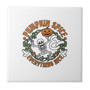 Carreau Tout Citrouille Épice Nice Halloween Squelette V