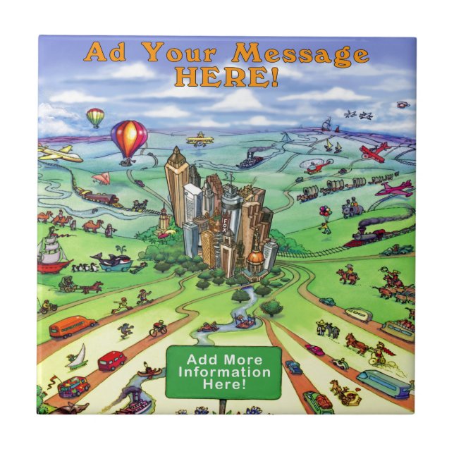 Carreau Toutes les routes mènent à Atlanta Georgia (Devant)