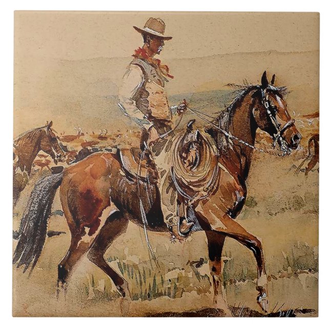 Carreau « Trail Drive »  2 Art occidental par Edward Borei (Devant)