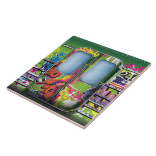 Carreau Train de métro Graffiti Green