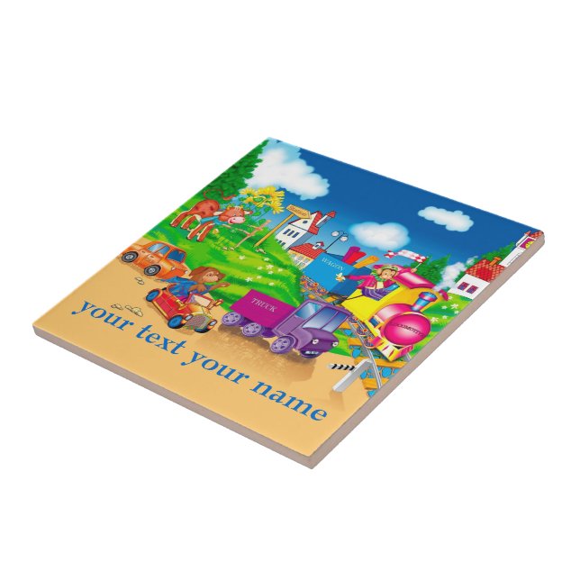 Carreau train et voiture (Côté)