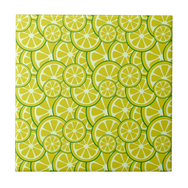Carreau Tranche de citron fruit citrique jaune citronnade (Devant)