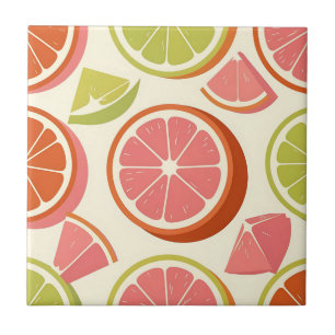 Carreau Tranches de pamplemousse orange citron vert vibran