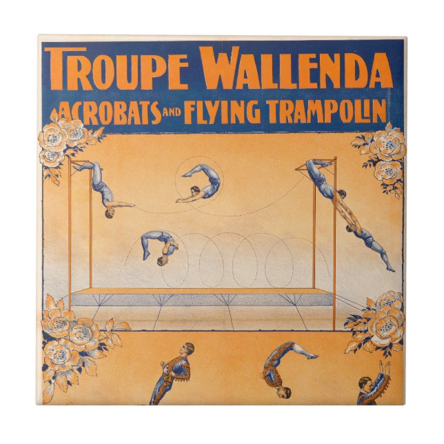 Carreau Trapeze, acrobates Et Trampoline Volante (Devant)