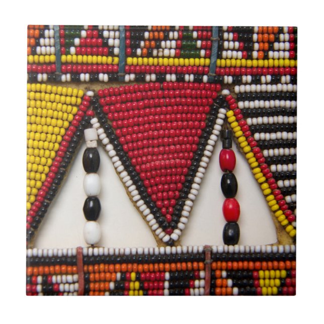 Carreau Travail de perles tribal Maasai (Devant)