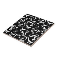 Treble Bass Clef Hearts Music Notes Motif