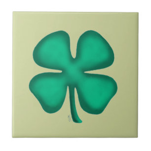 Carreau Trèfle irlandais Lucky 4 Leaf vert clair petit car