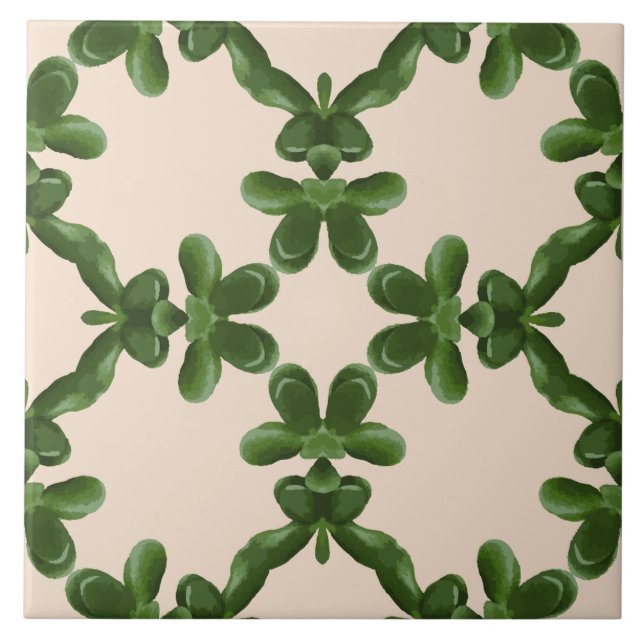 Carreau Treillis de Jade en Crème (Devant)