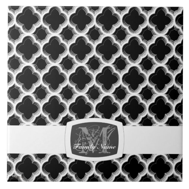 Carreau Trellis Marocains (Argent) (Monogramme) (Devant)