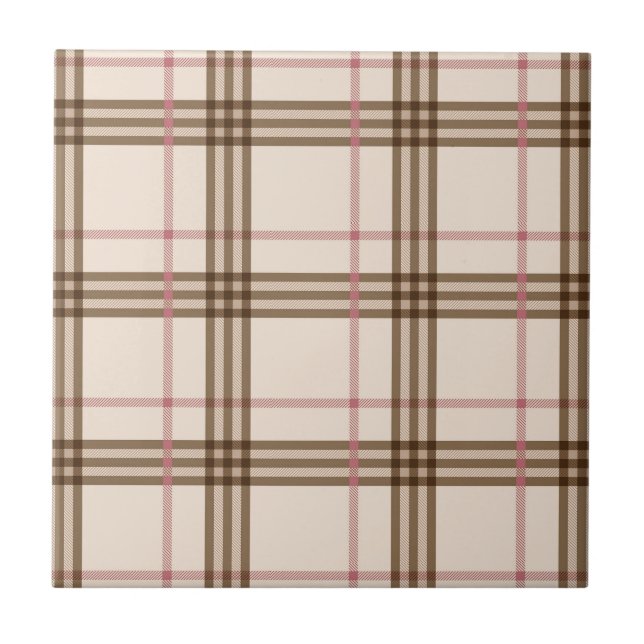 Carreau Trendy écossais Thompson beige brun rouge tartan (Devant)