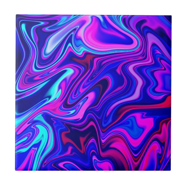 Carreau Trendy neon blue pink turquoise Abstract  (Devant)