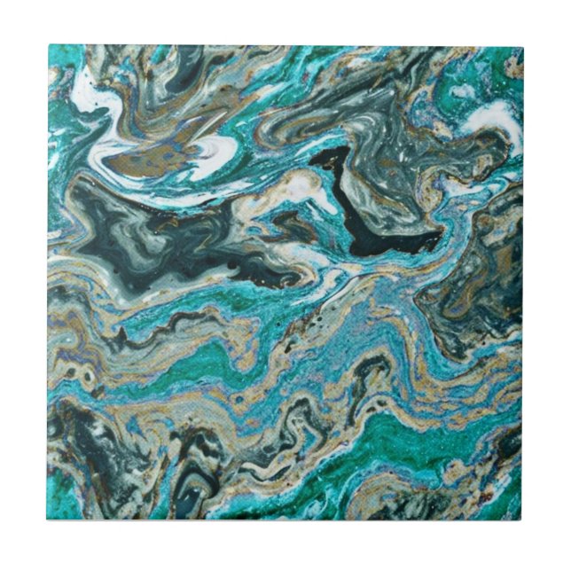 Carreau Trendy Turquoise Rocky Style Motif Carrelage céram (Devant)