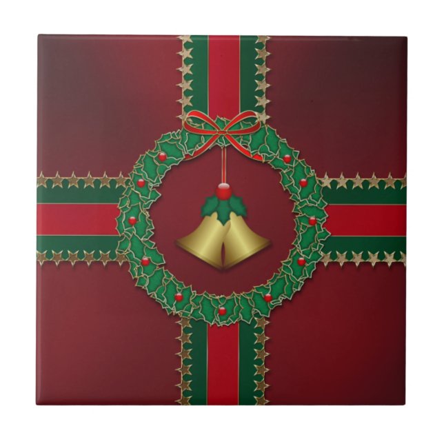 Carreau Trépied de Noël de bannière étoilée (Devant)