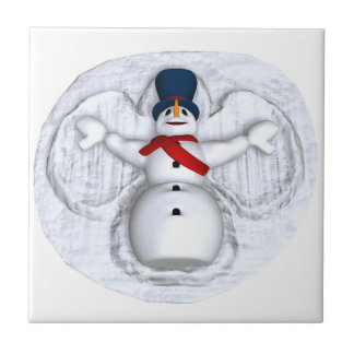 Carreau Trépied de tuile d'ange de neige de bonhomme de