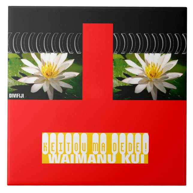 Carreau Trépied-Nénuphar rouge d'amusement (Devant)