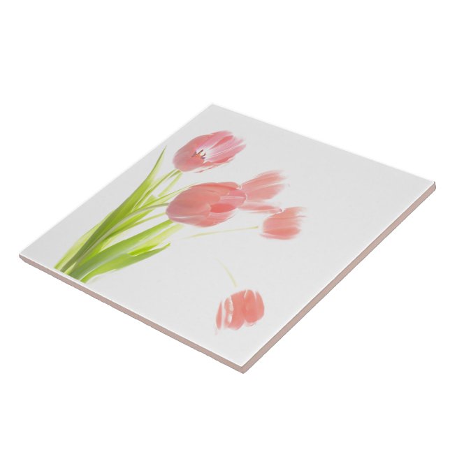 Carreau Trépied ou boîte de Retr de fleur de tulipe de (Côté)
