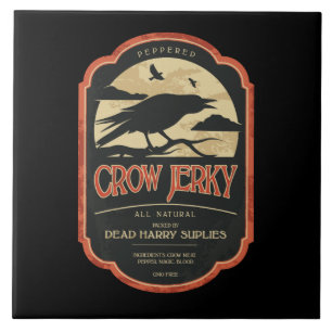 Carreau Trépied vintage de tuile de corneille de Halloween