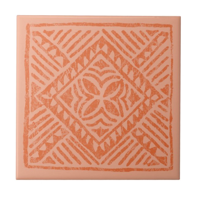 Carreau Trépieds polynésiens de tuile de diamant de Tapa (Devant)