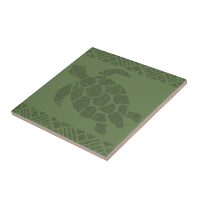 Carreau Trépieds polynésiens de tuile de tortue de Tapa (Côté)