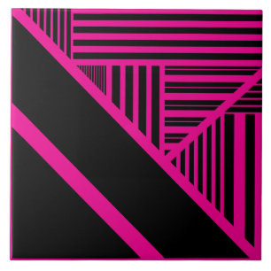 Carreau Triangle en Magenta et Noir