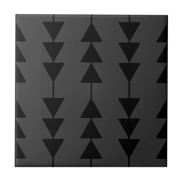 Carreau Triangles à pendage noir moderne et élégant sur fu (Devant)