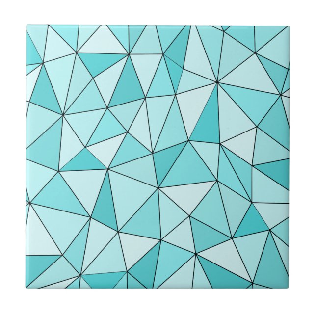 Carreau Triangles cyan géométrique Carrelage céramique mod (Devant)