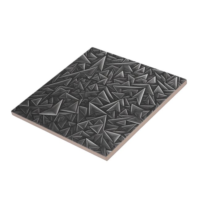 Carreau Triangles en gris charbon (Côté)